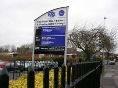 Picture of second new Haywood High School sign